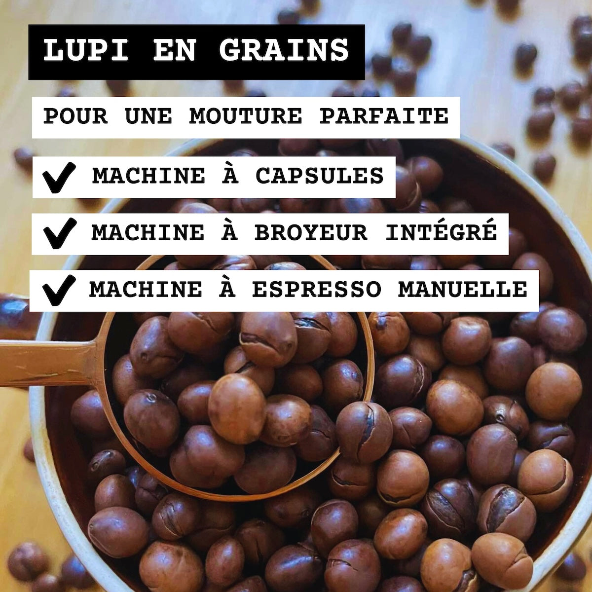 café de lupin en grains