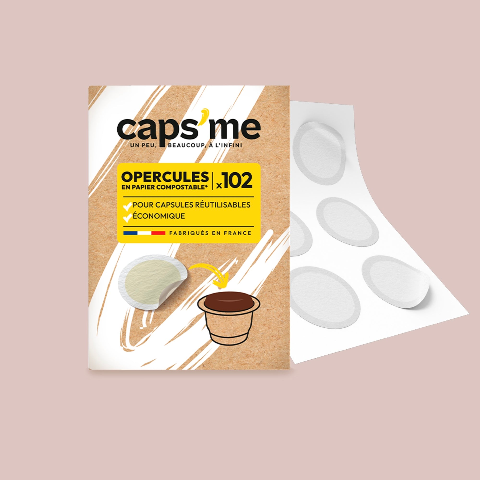 Opercules en papier compostable de caps'me chez Lupi Coffee